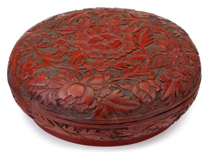 Appraisal: Chinese carved cinnabar lacquer boxming Qing dynasty