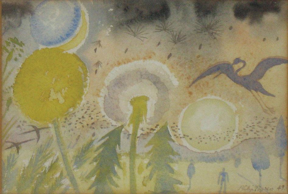 Appraisal: PHILIP POYSER The Dandelion watercolour signed and dated ' x