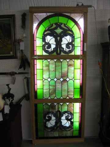 Appraisal: Stained Glass Window arch style design panels each '' x