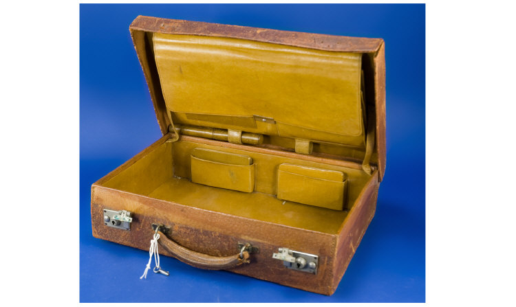 Appraisal: Gentlemans Fitted Leather Writing Case with compartments for papers stamps