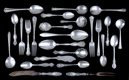 Appraisal: American sterling flatware and serving pieces Durgin patterns circa Watteau