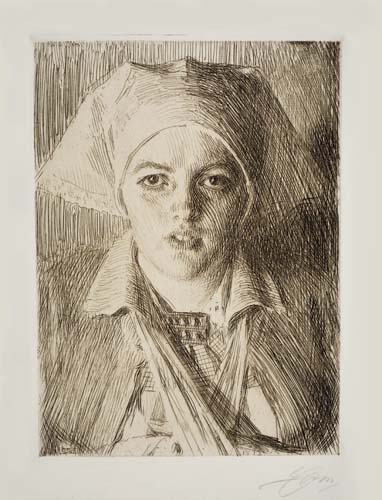 Appraisal: ANDERS ZORN Gulli II Etching x mm x inches full