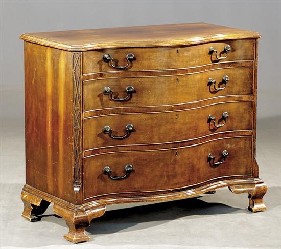 Appraisal: Diminutive George III style carved mahogany chest of drawers third