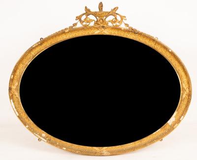 Appraisal: A th Century gilt plaster oval wall mirror with scroll