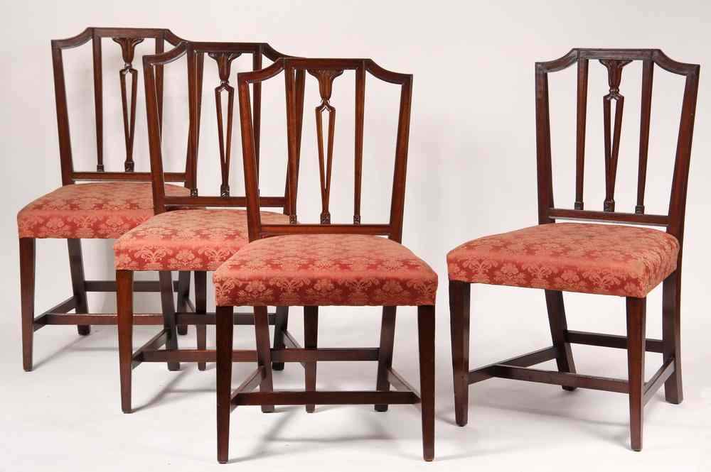 Appraisal: CHAIRS - Set of Four Massachusetts Hepplewhite Style Chairs in