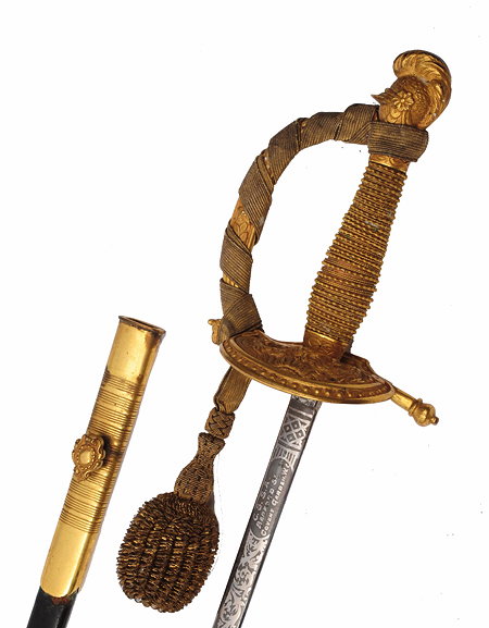 Appraisal: A LATE TH CENTURY OFFICERS DRESS SWORD with gilt metal