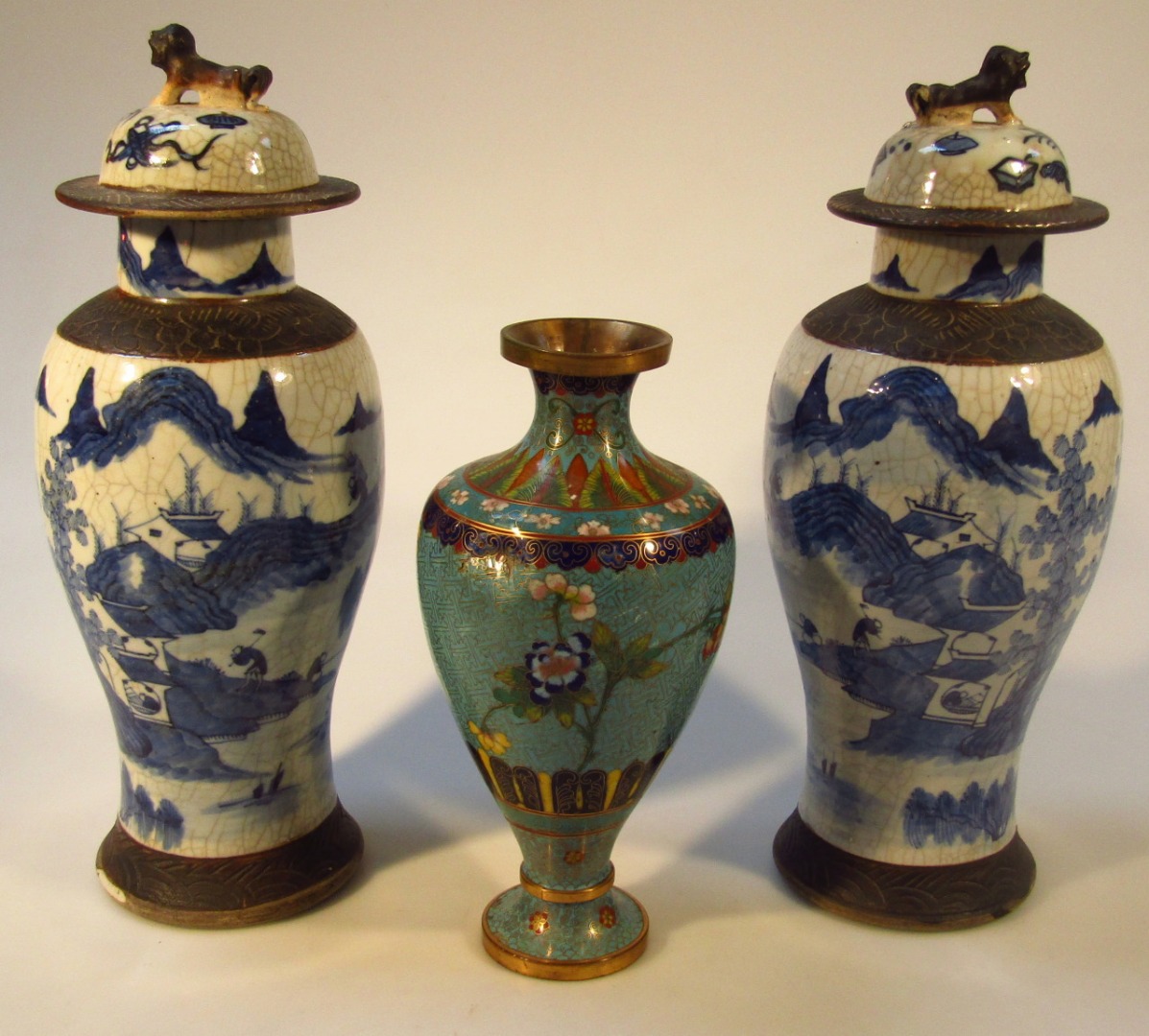 Appraisal: A pair of early thC Chinese pottery blue and white