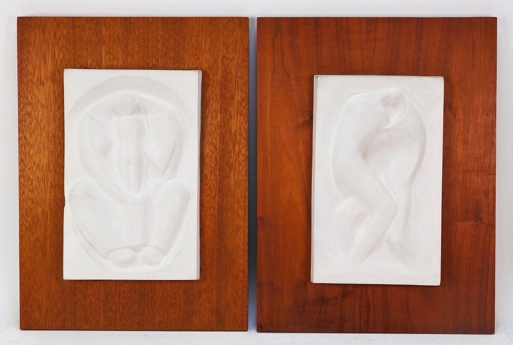 Appraisal: PR George Aarons MCM Plaster Bas Relief Plaques George Aarons