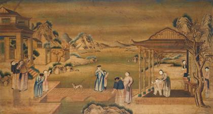 Appraisal: Fine and large Chinese export painting coastal late th century