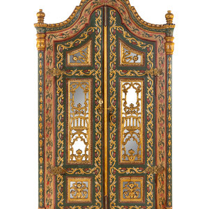 Appraisal: A Syrian Carved and Polychrome Painted Door th Century Height