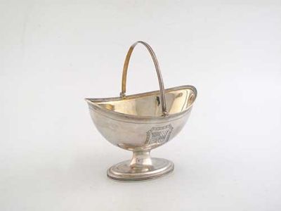 Appraisal: A George III boat shaped sugar basket with pricked decoration