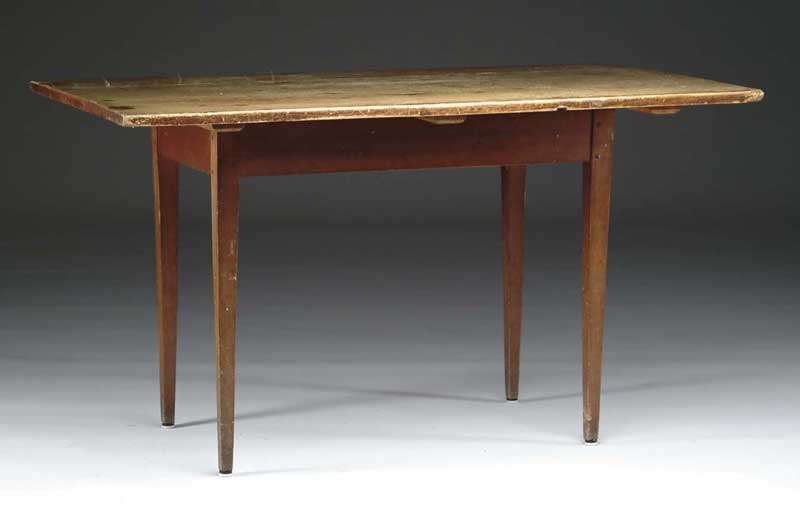 Appraisal: SCRUB TOP TAPERED LEG TAVERN TABLE Nice two board scrub