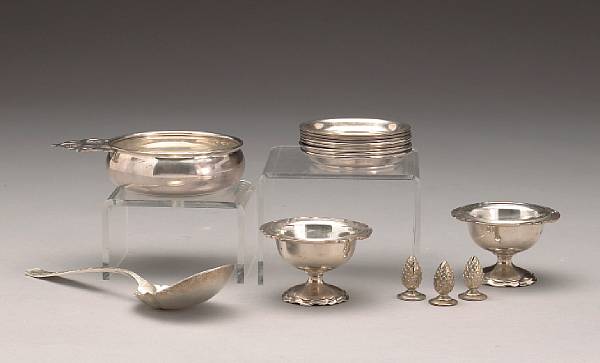 Appraisal: A group of sterling flatware and table articles Comprising Orchids