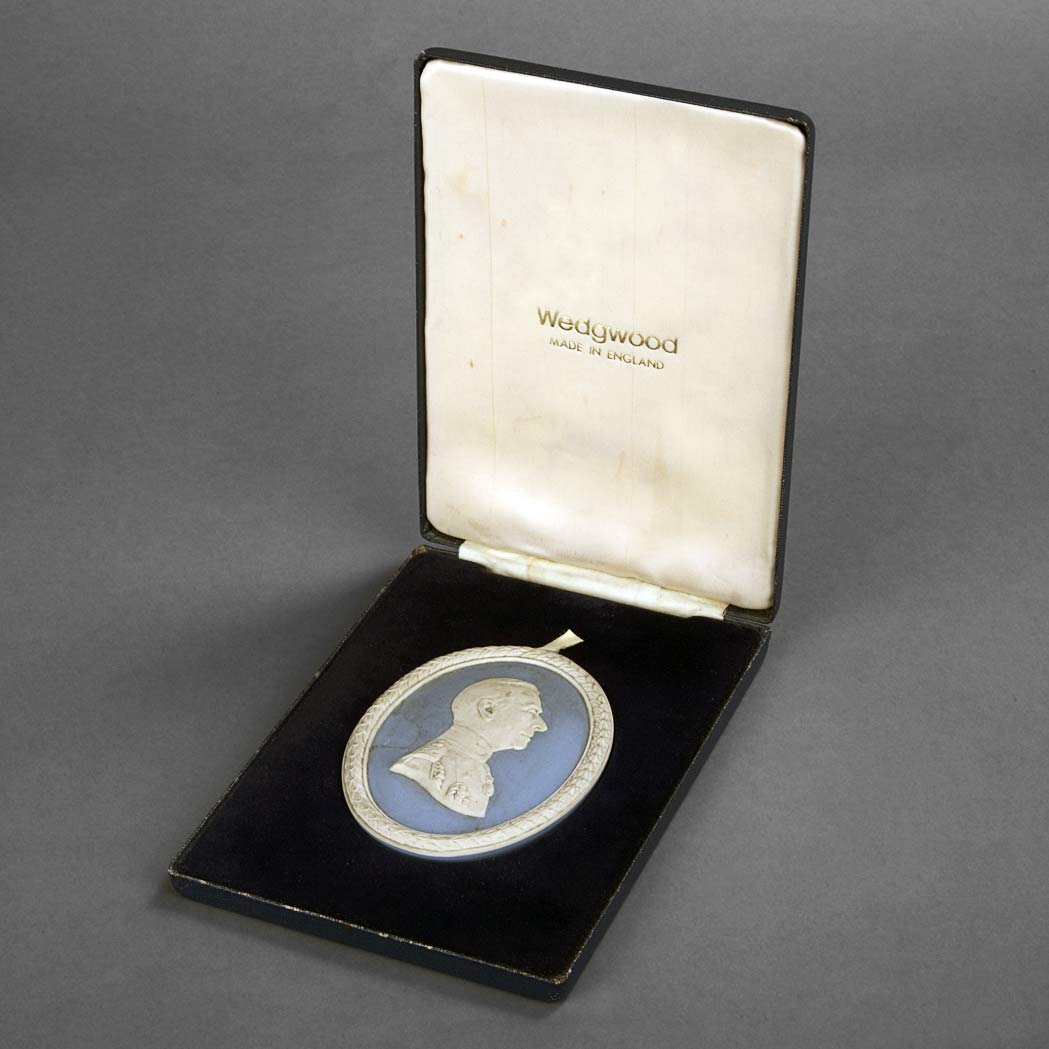 Appraisal: WEDGWOOD Wedgwood porcelain medallion of Earl Mountbatten of Burma Of