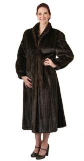 Appraisal: MINK COAT Natural Chocolate Brown Full Length Ranch Mink Coat