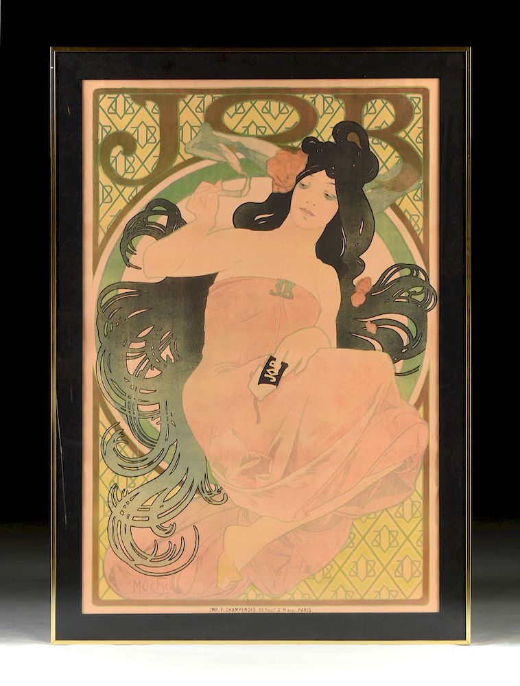 Appraisal: ALPHONSE MUCHA Czechoslovakian - AN ART NOUVEAU ADVERTISEMENT POSTER Job