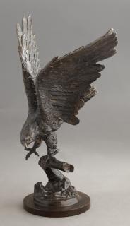 Appraisal: Patinated Bronze Eagle Landing on a Branch th c Patinated