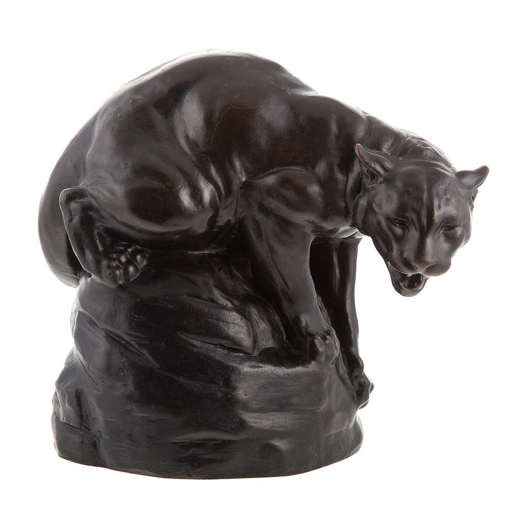 Appraisal: Joseph Boulton Crouching Panther Bronze American - Signed in monogram