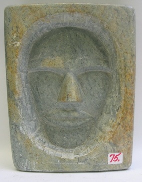 Appraisal: AN INNUIT NATIVE SOAPSTONE CARVING The in by in rectangular