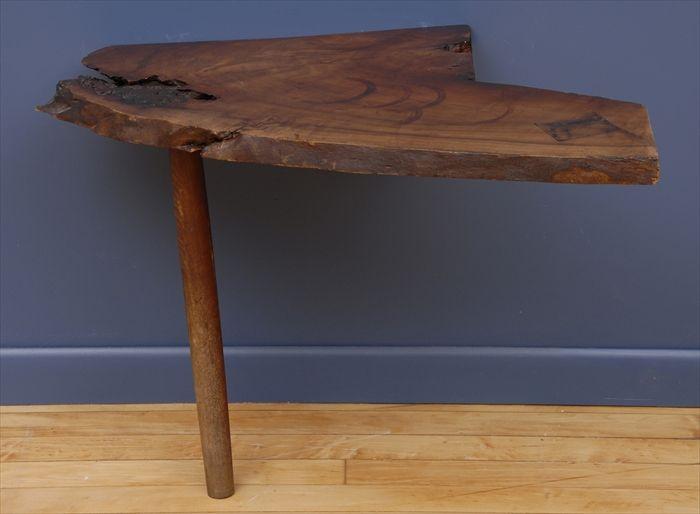 Appraisal: GEORGE NAKASHIMA WALL CONSOLE Walnut the natural shaped top on