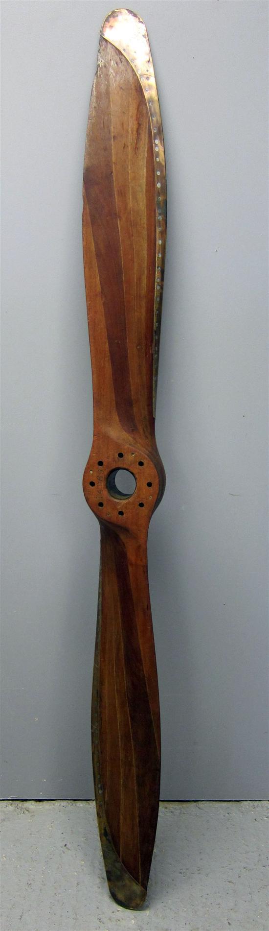 Appraisal: Laminated mahogany propellor with brass mounts marked 'DRG NO Z