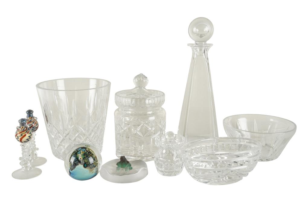 Appraisal: GROUP OF CRYSTAL TABLE ARTICLEScomprising a Tiffany bottle high a