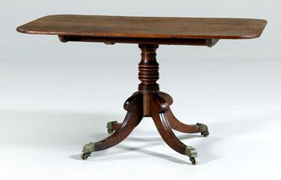 Appraisal: Regency tilt-top breakfast table figured single-board mahogany top tilting over