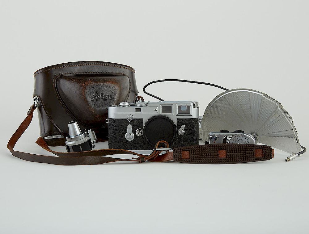 Appraisal: Leica M Camera Body w Viewfinder and Flash Leica M