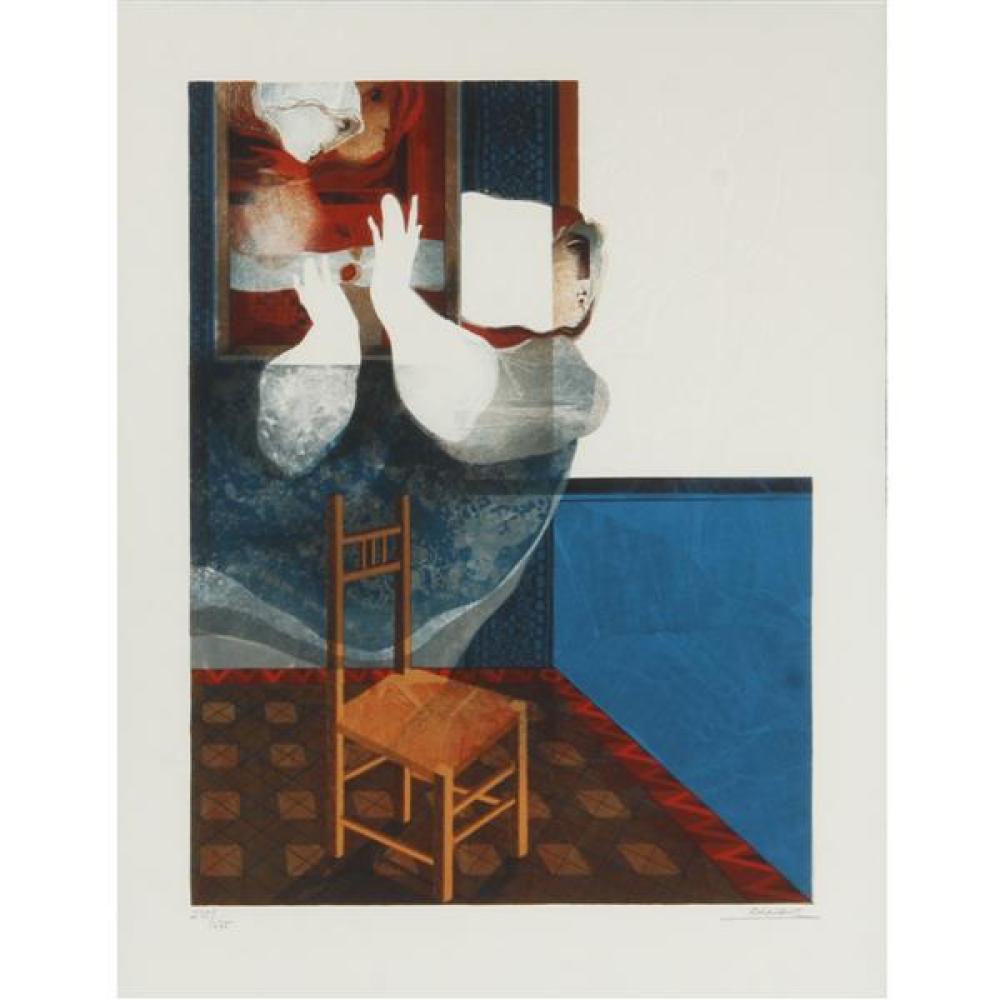 Appraisal: ALVAR SUNOL MUNOZ-RAMOS SPAIN FRANCE B INTERIEURS-SUITE BLEUE CHAIR AND