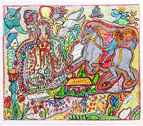 Appraisal: Outsider Art Alpha Andrews Behold the Ghost Horse and Rider