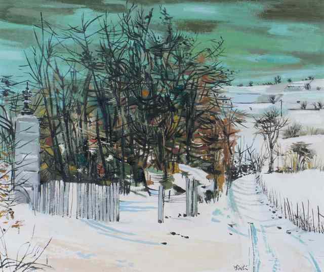 Appraisal: Jack Firth British - Thicket in snow signed titled verso