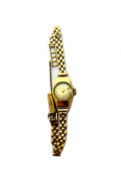 Appraisal: A lady's ct gold cased Audax bracelet wristwatch the signed