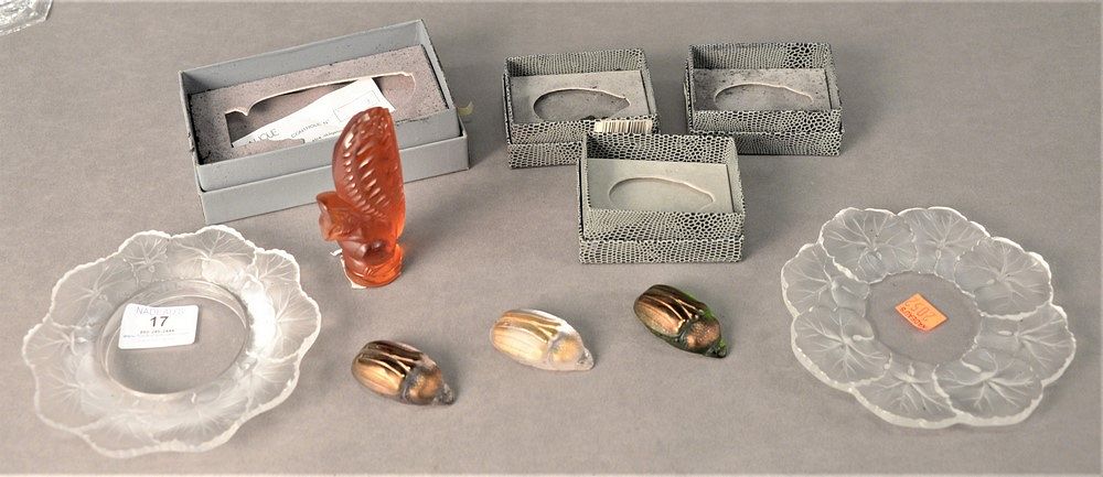 Appraisal: Six Piece Group of Lalique Art Glass to include three