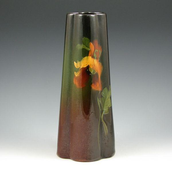 Appraisal: McCoy Loy-Nel-Art standard glaze vase with floral decoration Unmarked Excellent