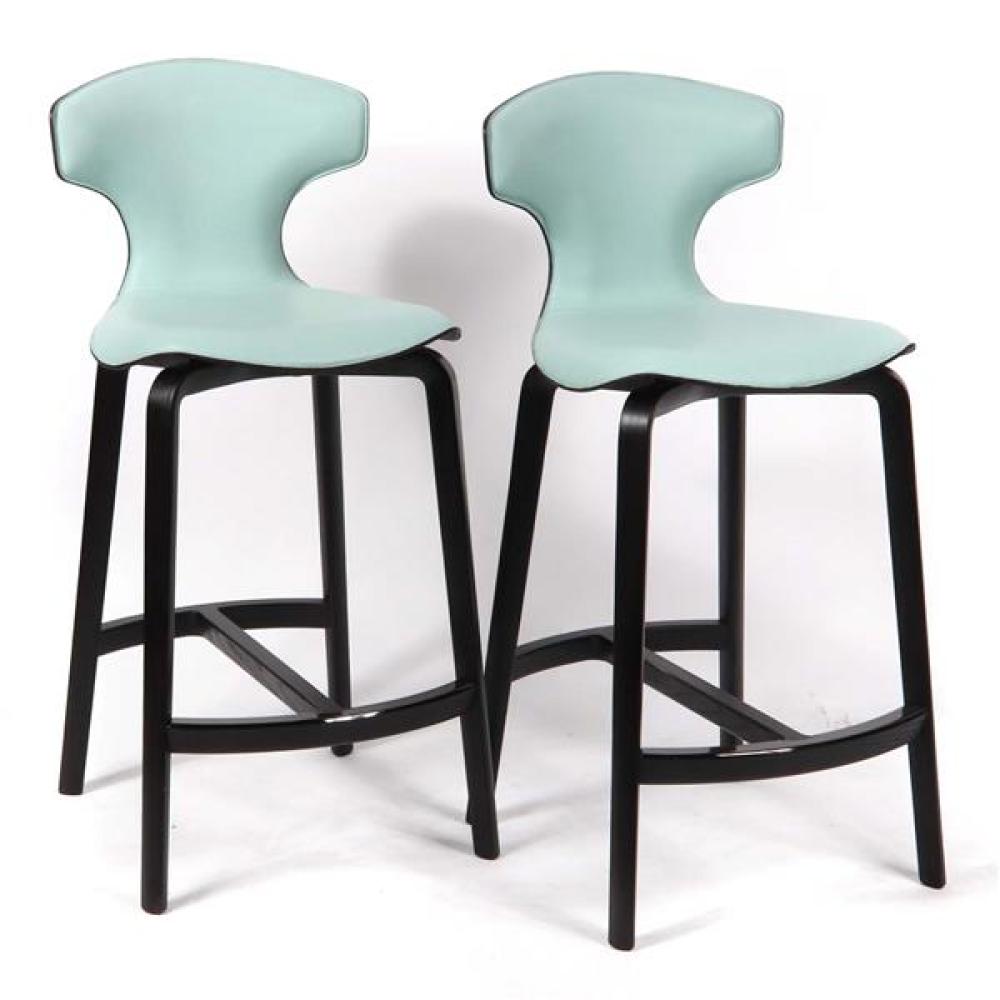 Appraisal: PAIR POLTRONA FRAU 'MONTERA' BAR STOOLS DESIGNED BY ROBERTO LAZZERONI