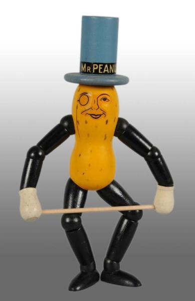 Appraisal: Wooden Planters Peanut Mr Peanut Jointed Doll Description s Paint