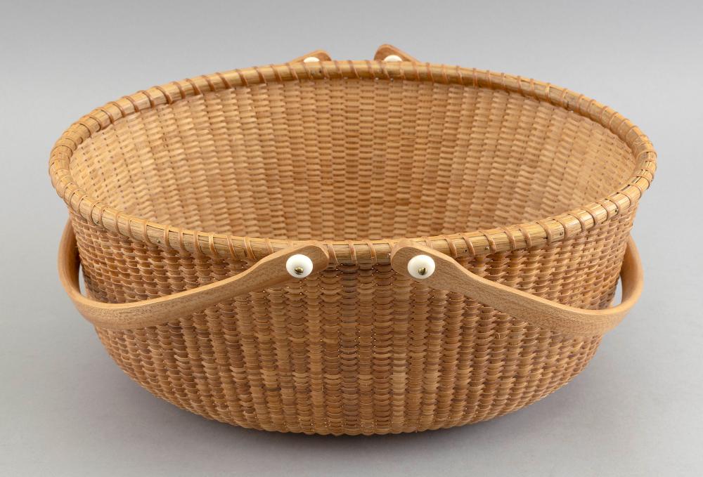 Appraisal: JOAN CASHIN OVAL NANTUCKET BASKET CONTEMPORARY LENGTH WIDTH JOAN CASHIN