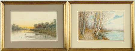 Appraisal: SAMUEL R CHAFFEE American PAIR OF LANDSCAPES Near Wickford R