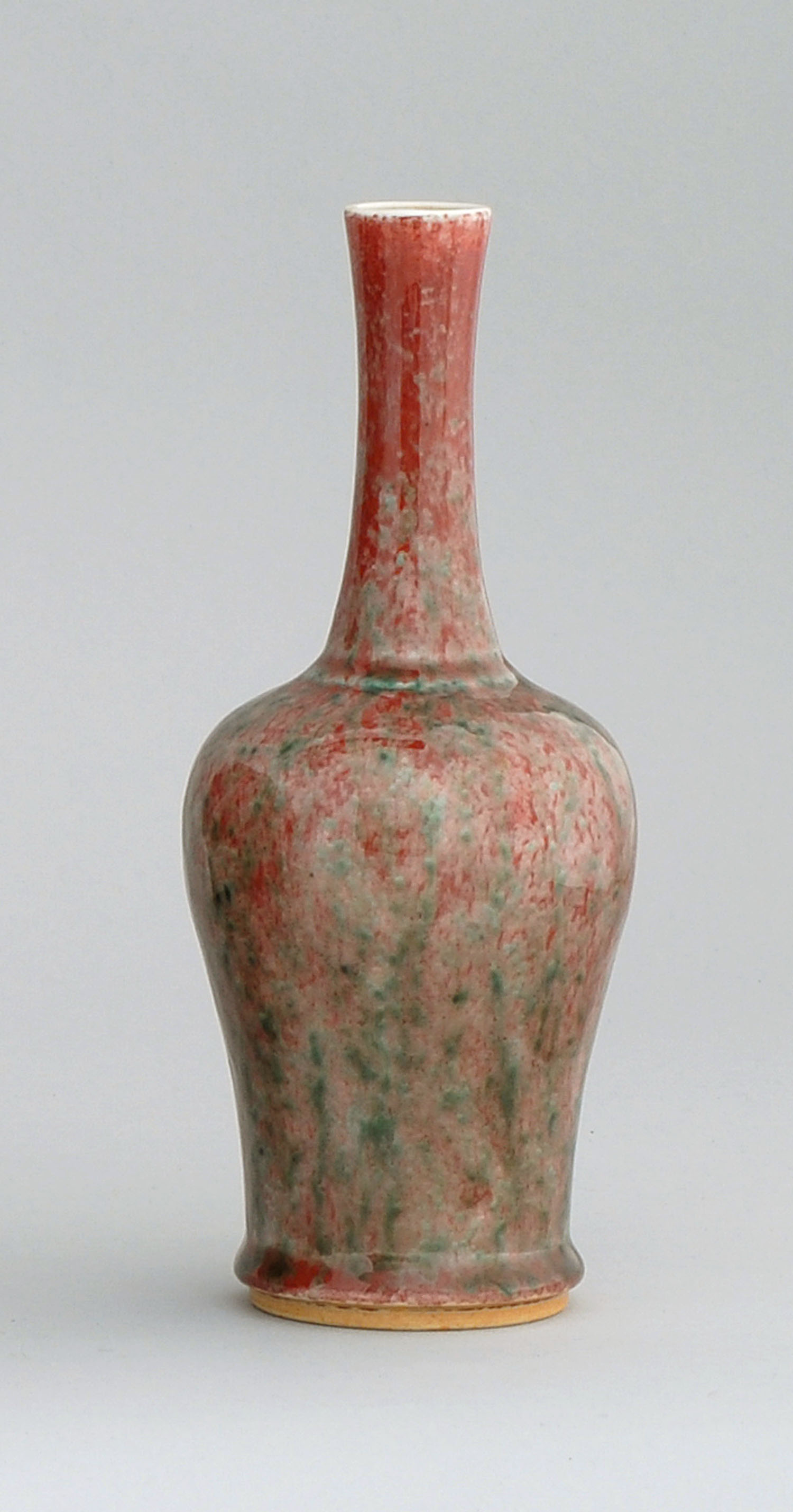 Appraisal: PEACHBLOOM GLAZE AMPHORA Circa With inverted pear-shape body and elongated