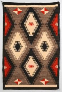 Appraisal: Native American Navajo Rug Native American Navajo rug serrated edge