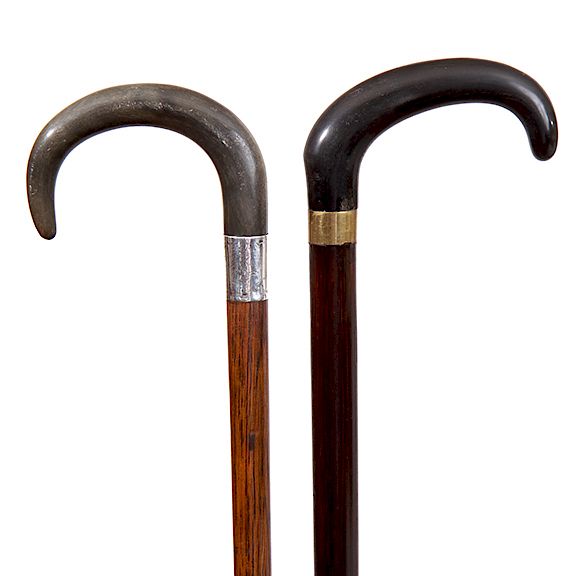 Appraisal: Pair of Black Horn Dress Canes- Exclusive on Bidsquare Pair