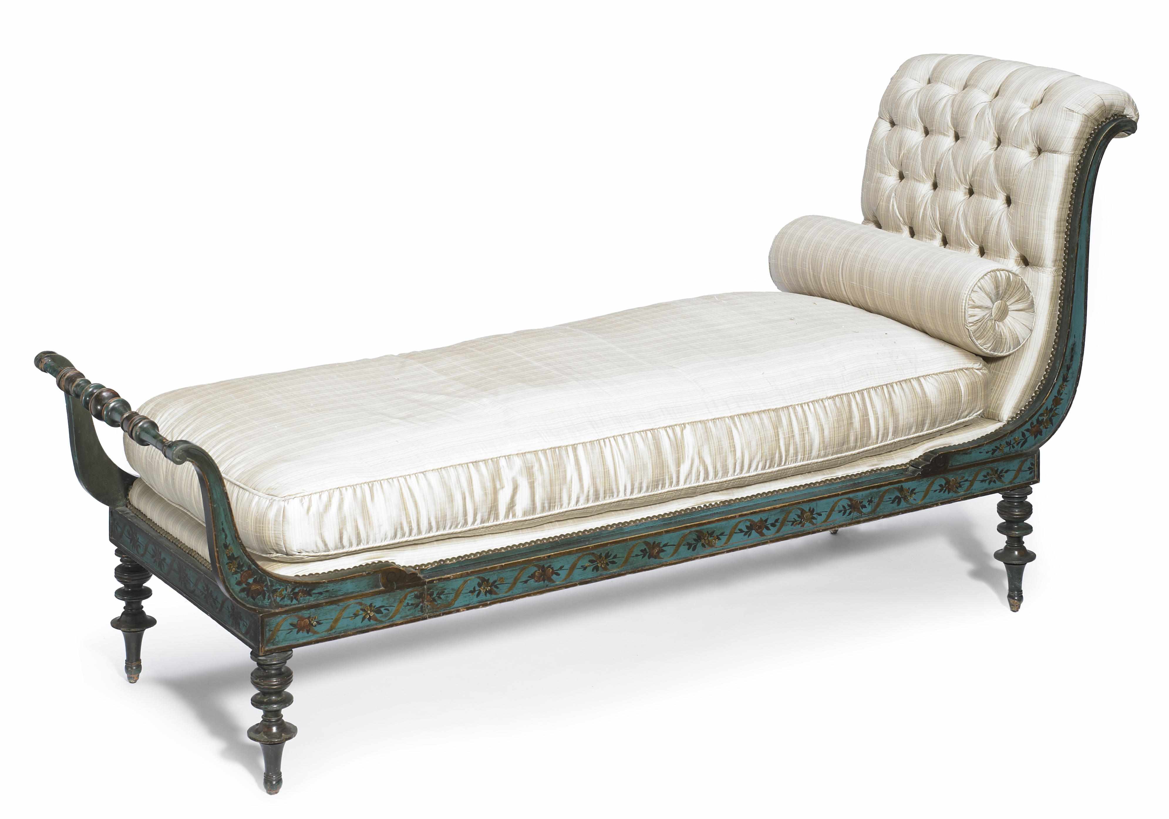 Appraisal: A Continental Neoclassical style paint decorated daybed late th century