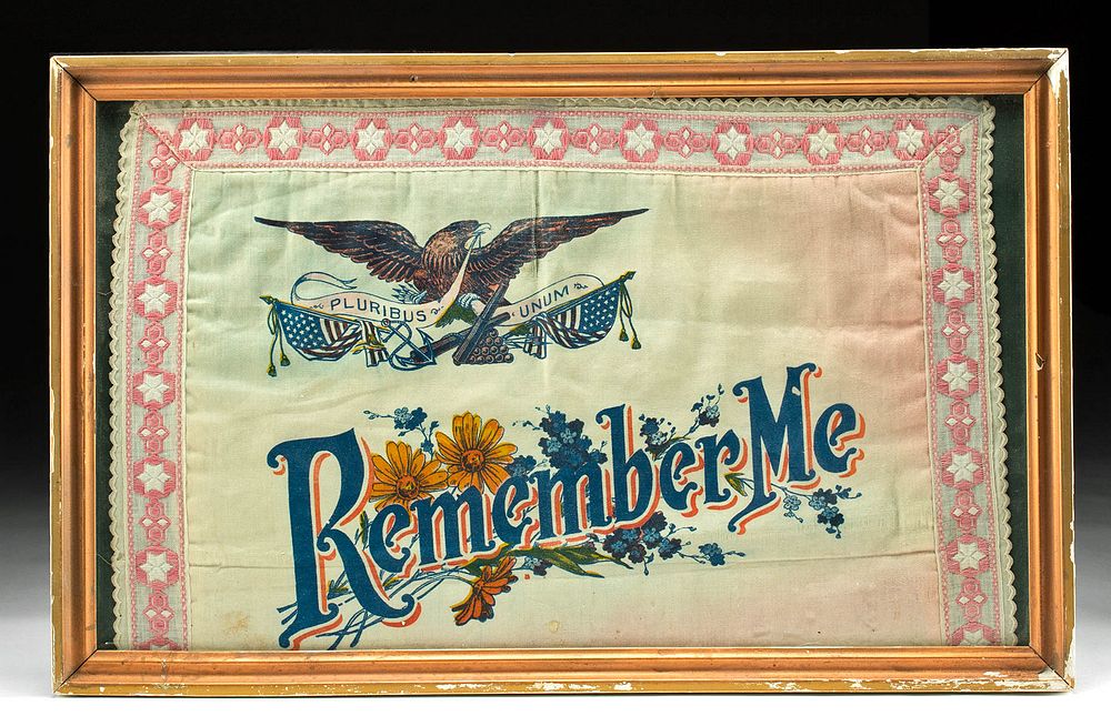 Appraisal: WWI American Silk Handkerchief Remember Me North America United States