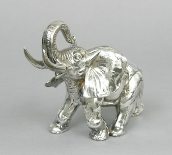 Appraisal: A Sterling Silver Figurine of an Elephant Stamped sterling silver