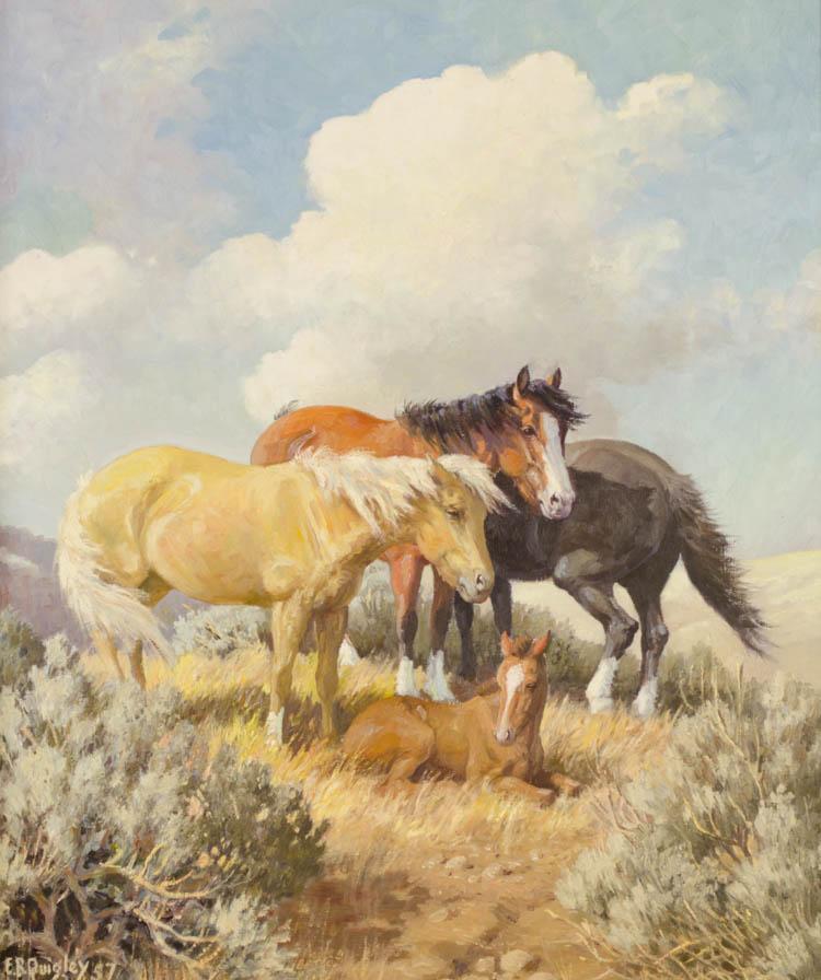 Appraisal: EDWARD B QUIGLEY OIL ON CANVAS Oregon - Lazy four