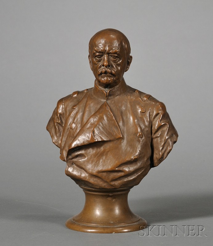 Appraisal: Reinhold Begas German - Small Bronze Bust of Otto Von