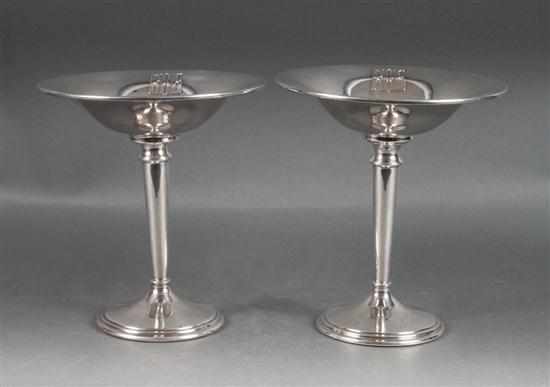 Appraisal: Pair of American sterling silver compotes Schofield Baltimore mid th