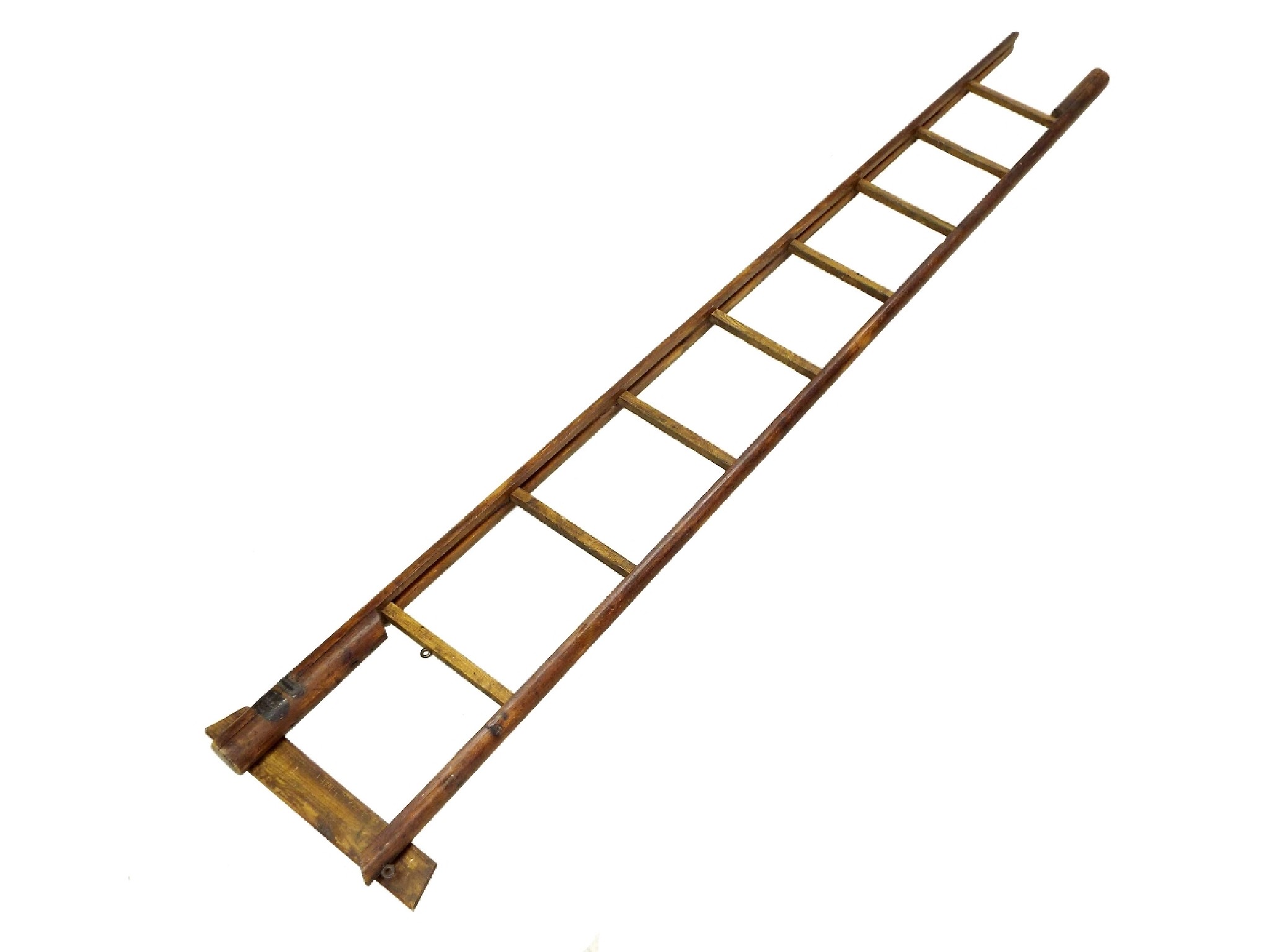 Appraisal: Davis Patent folding library pole ladder th century with two