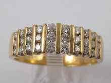 Appraisal: A triple row half hoop diamond eternity ring set in