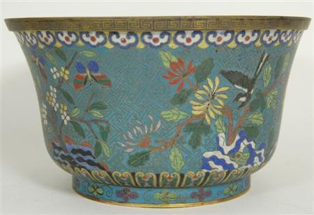 Appraisal: CHINESE CLOISONNE JARDINIERE LATE TH EARLY TH CENTURY of circular